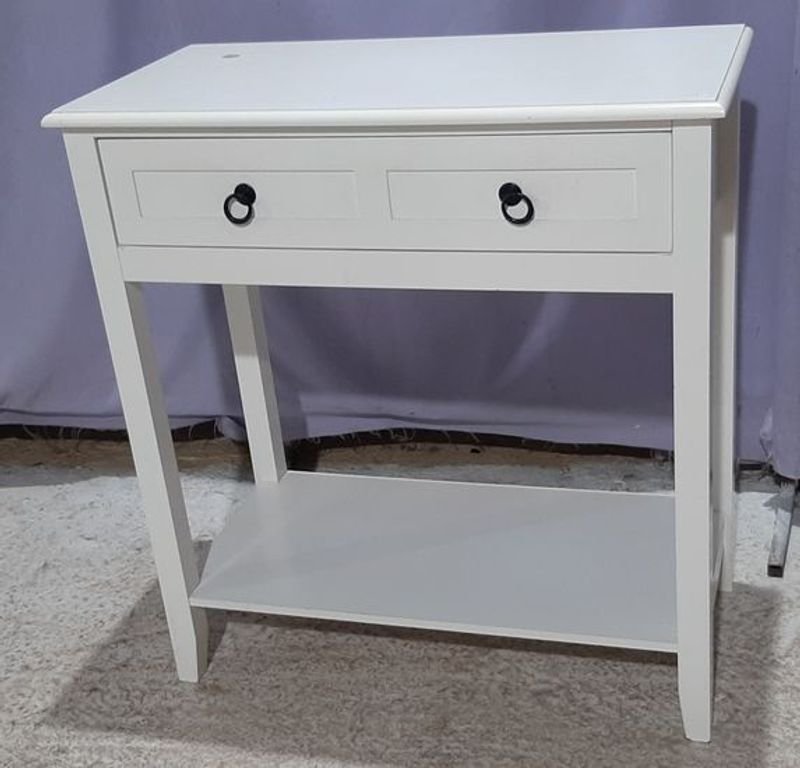 Recibidor Blanco con Cajón y Estante Inferior