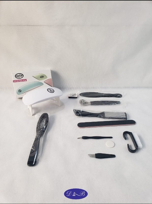 Lámpara LED Uñas GNP + Set Completo Pedicura Profesional