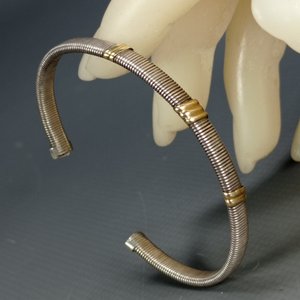 Lote siguiente: Pulsera Rígida de Plata y Oro Ajustable