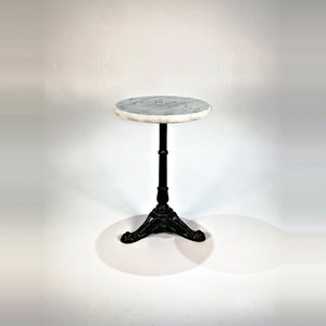 Mesa Redonda con Pie de Hierro Fundido y Tapa de Mármol - imagen 2