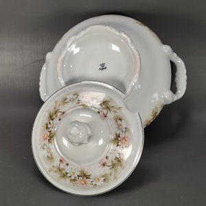 Sopera Schmidt de Porcelana Brasilera Pintada a Mano con Flores - imagen 8