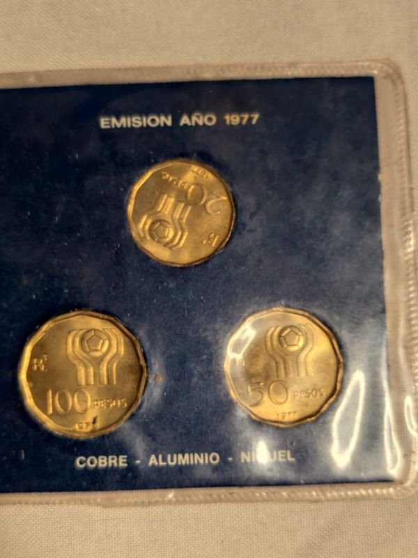 Sobres con monedas conmemorativas argentinas 1978