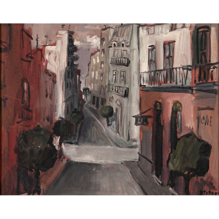 Lote siguiente: Denry Torres. Calle. Óleo sobre cartón, 40 x 51 cm. Firmado abajo derecha - Un paisaje urbano impresionista