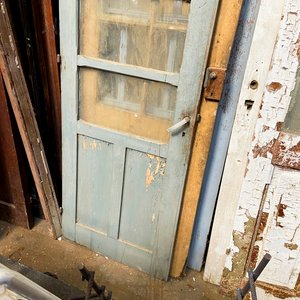 Seis Hojas de Puerta Interior de Madera y Vidrio con Detalles y Faltantes - imagen 4