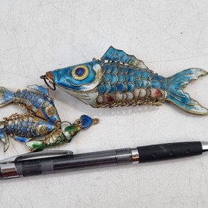 Conjunto Vintage 4 Peces Esmalte Cloisonné Joyería Colección - imagen 4