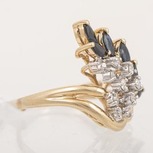 Anillo Oro 14k con Zafiros y Brillantes - imagen 2