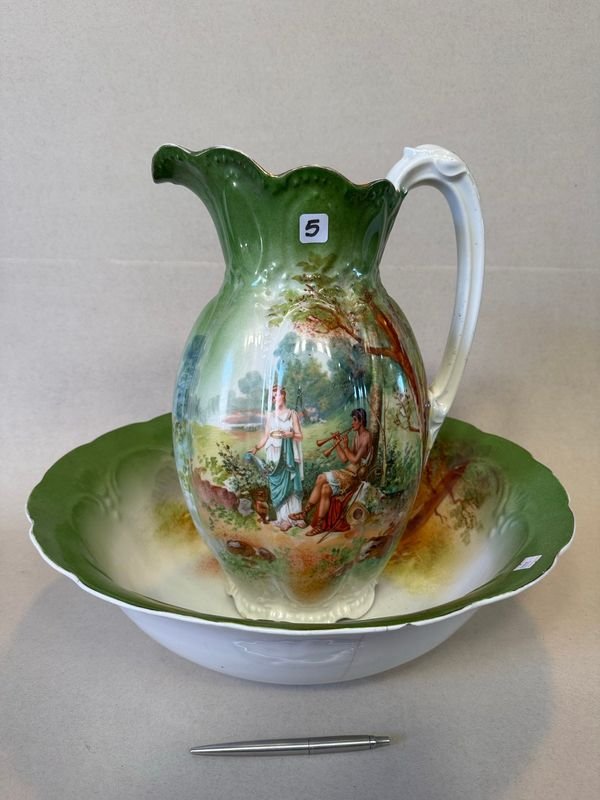 LAVATORIO JARRA Y PALANGANA LIMOGES FRANCES: Piezas de Arte y Decoración - imagen 1
