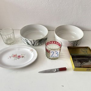 Set de Vajilla: 2 Bols de Loza, Bandeja y 2 Vasos - imagen 2