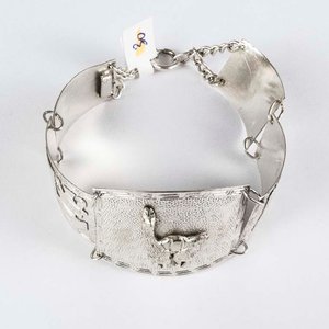 Pulsera de Plata Articulada Labrada con Llama - 15 cm - imagen 2