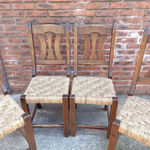 Juego de 4 Sillas de Madera Maciza con Asiento Tejido en Cardo - imagen 4