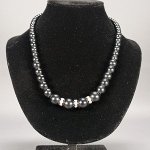 Dos Collares: Perlas Negras y Gargantilla Alpaca con Nácar y Esmalte - imagen 4