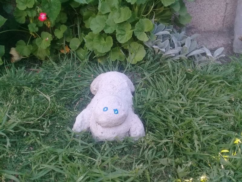 Figura decorativa de jardín gato en concreto grande - imagen 2