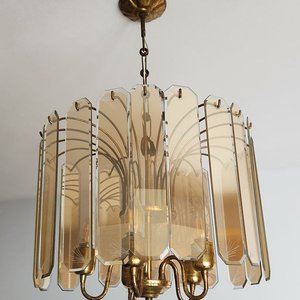 Lámpara Colgante de Metal y Vidrio Color Caramelo con 5 Luces - imagen 6