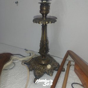 antigua portátil de bronce y 10 perchas - imagen 3