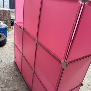 Organizador de Juguetes Infantil con 9 Cubos Rosado Estilo Castillo - imagen 3