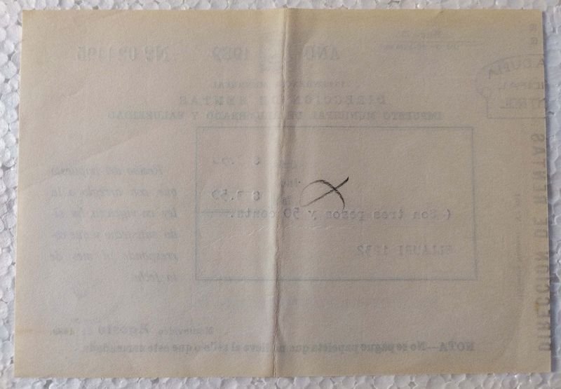 Recibo de Impuesto Municipal de Alumbrado y Salubridad de Montevideo 1939 - imagen 2