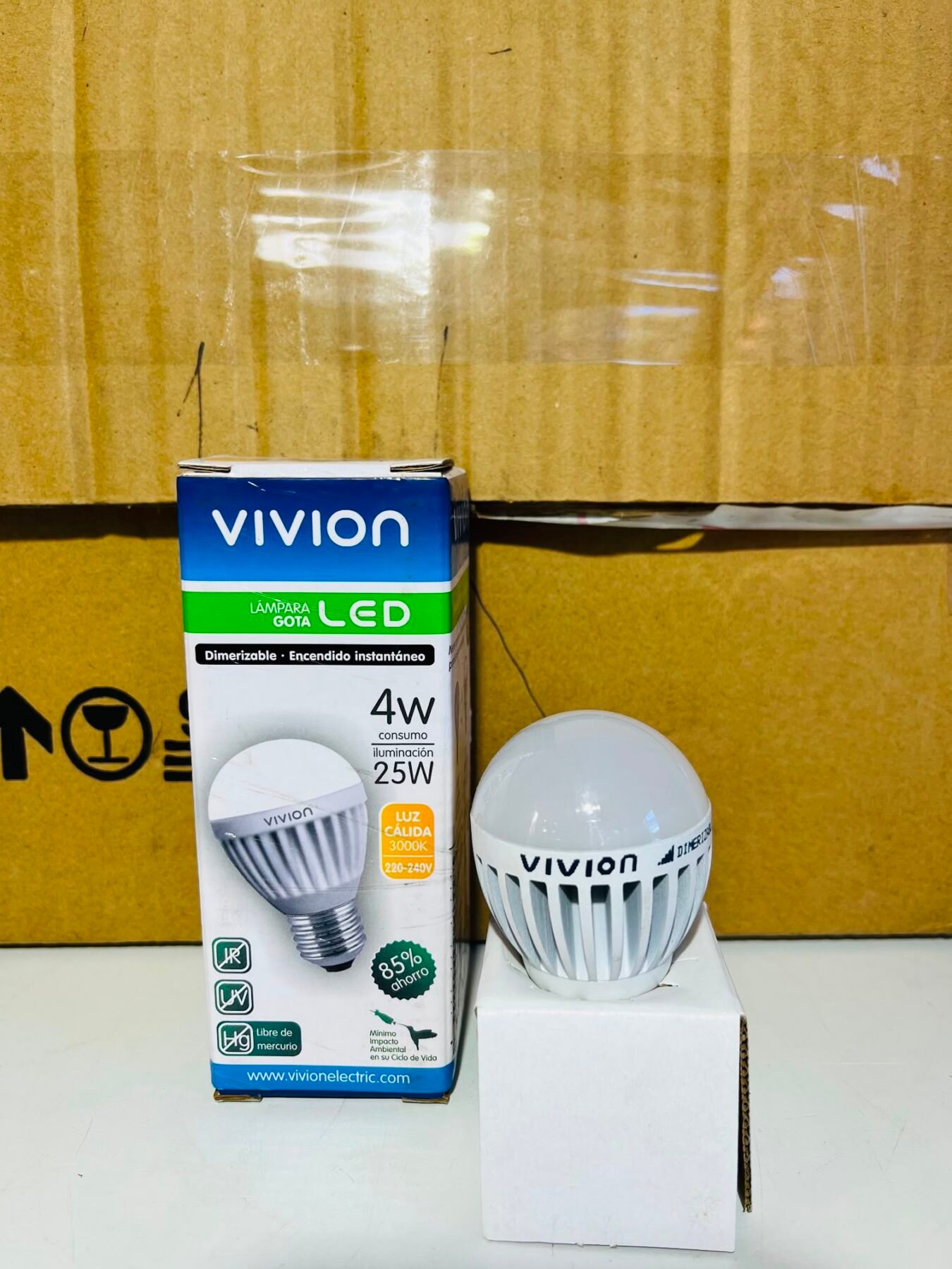Lote de 39 Lámparas LED Vivion Gota 4W Luz Cálida