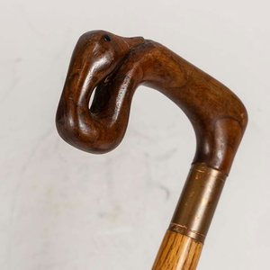 Bastón de Madera con Mango de Pato y Grabado "Frank Merlin Humphreys" - imagen 2