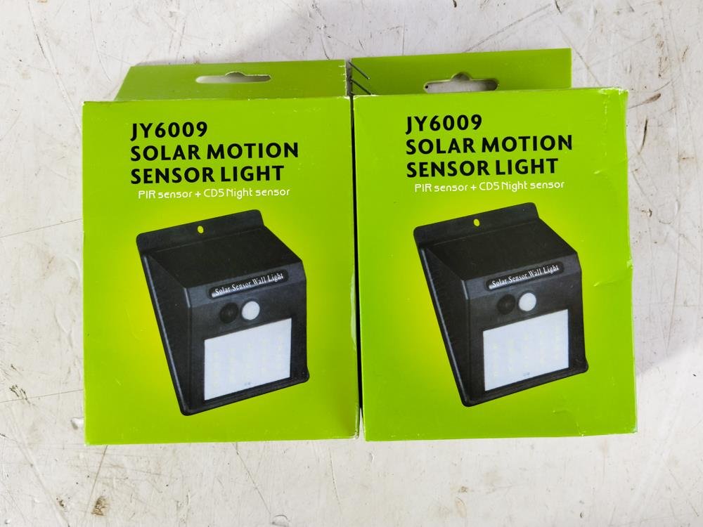 2 Faroles Solares LED Exterior con Fotocélula y Sensor de Movimiento