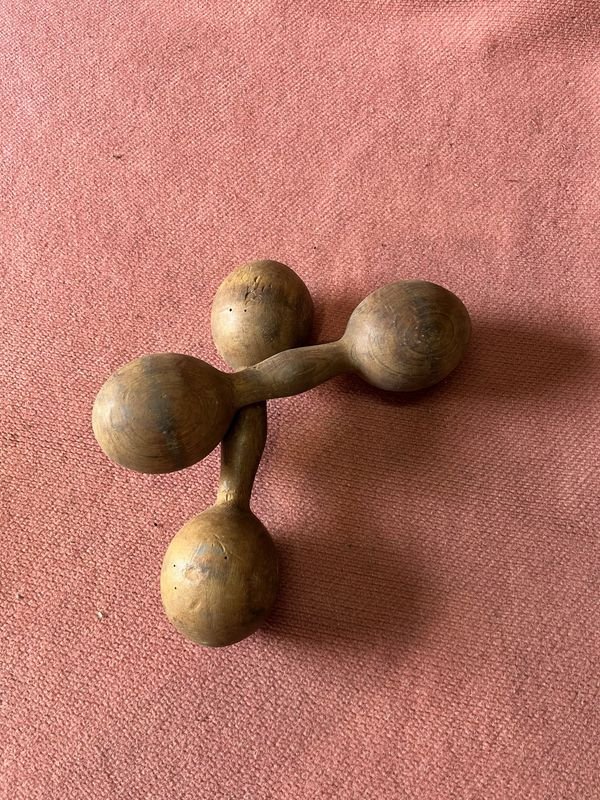 Antiguas Mancuernas de Madera de Escuela - Herramientas Antiguas - imagen 2