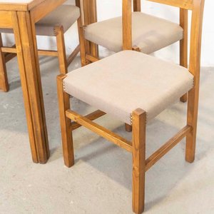Mesa de Comedor Rectangular con Seis Sillas Tapizadas - imagen 2
