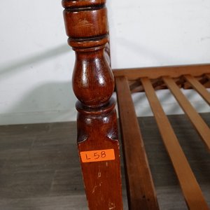 Cama Antigua de Una Plaza en Madera Maciza - imagen 8