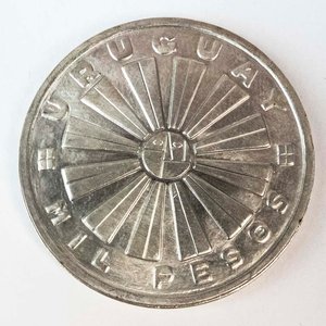 Moneda de Plata Uruguaya 1000 Pesos FAO 1969 - 25 Grs - imagen 2