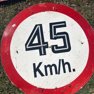 Cartel de señalización de velocidad 45 km/h, diámetro 75cm - imagen 2