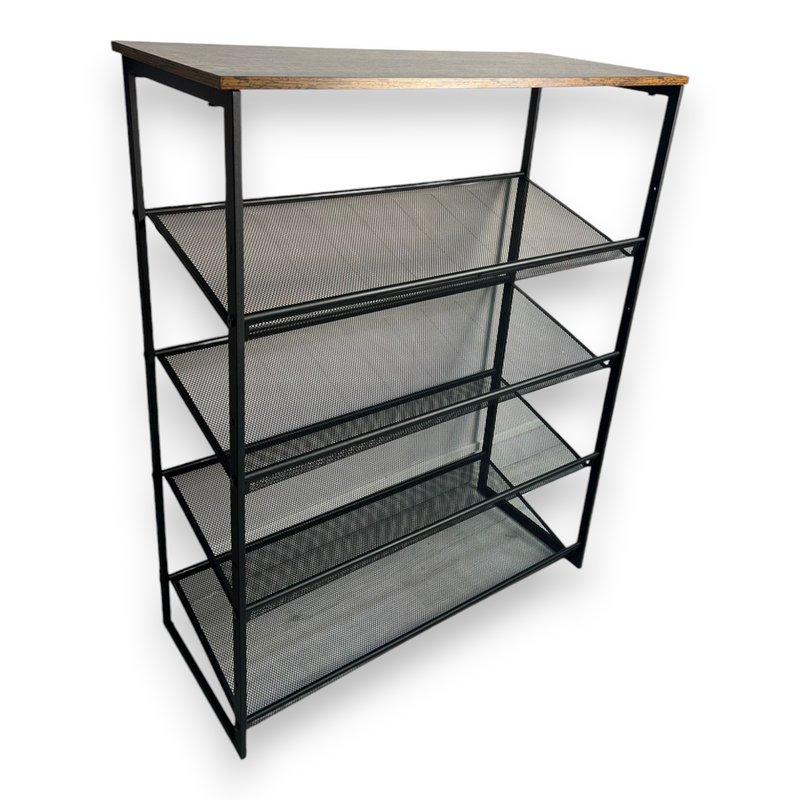 Rack de zapatos con estanterías y decoración - imagen 3
