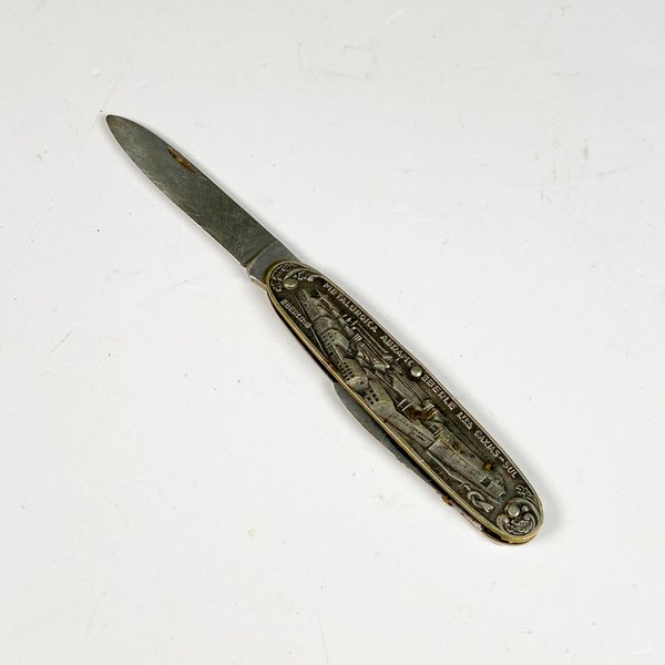 Navajita Metal Publicidad Metalúrgica Abram: Cuchillo de Plata con Diseño Detallado