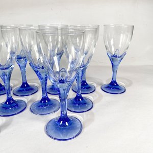 Doce Copas de Cristal con Vástago Azul - imagen 3