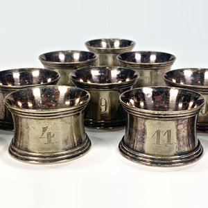 Diez Servilleteros Numerados de Metal Vintage - imagen 3
