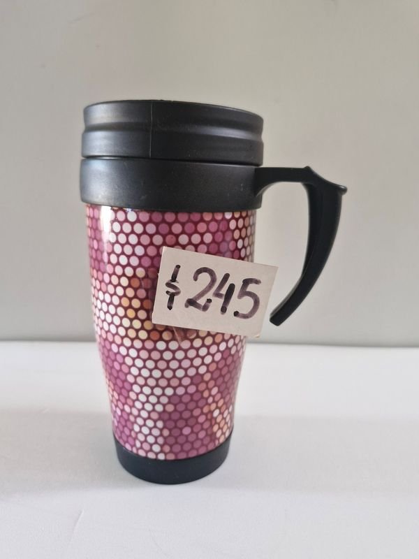 Vaso térmico de cerámica con patrón de puntos - imagen 3