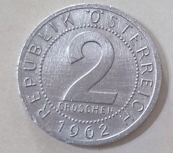 Moneda Austríaca de 2 Groschen del año 1962 - imagen 2