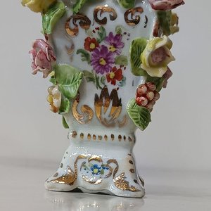Florero Miniatura Rococó de Porcelana GINORI Sellado y Numerado - imagen 5