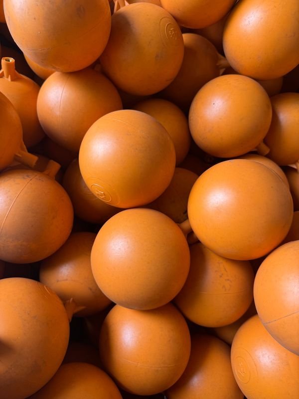 Bolsas de plástico con bolas y naranjas en una caja - imagen 2