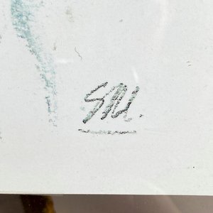 Cuadro "Dama Misteriosa" a Lápiz, Firmado S R I - imagen 3