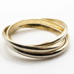 Anillo Triple Entrelazado Plata con Baño de Oro - imagen 2