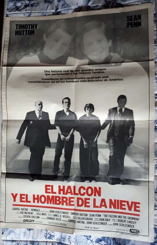 Poster Original "El Halcón y el Hombre de la Nieve" (1985) - Timothy Hutton, Sean Penn