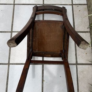 Silla Rústica de Madera Maciza Oscura - imagen 9