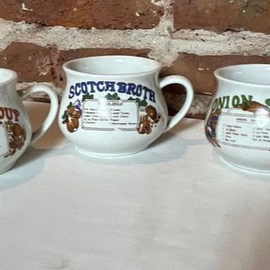 Set de 4 Tazones Antiguos para Sopa de Loza con Recetas - imagen 4
