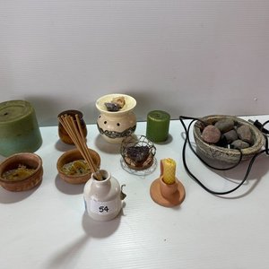 Lote de Velas y Aromaterapia: Velas Grandes, Difusor y Portavelas - imagen 2