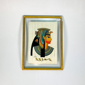 Cuadro Papiro Egipcio Dama Cleopatra con Marco Dorado - imagen 1