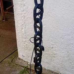 Lámpara de Pie Artesanal con Cadena de Barco Negra - imagen 8