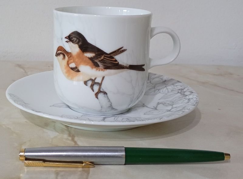 Lote anterior: Taza y platillo de Porcelana JAPONESA, marca HOYA