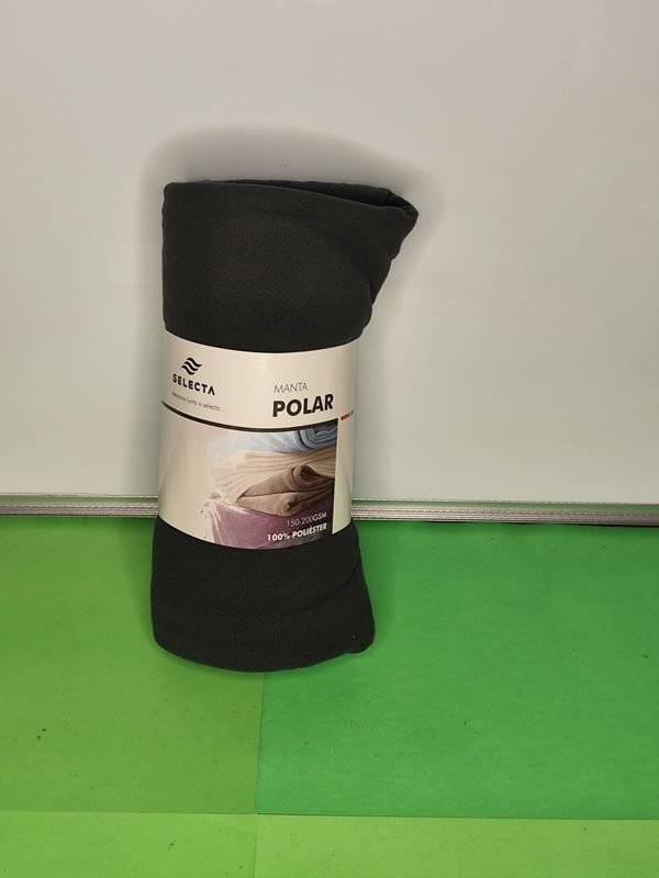 Manta Polar Negra Una Plaza Selecta 100% Poliéster