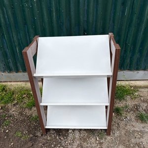 Zapatera Blanca y Madera de 3 Estantes - imagen 2
