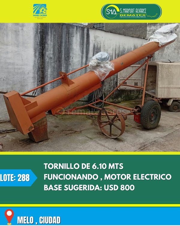 Tornillo Transportador Eléctrico de 6.10 Mts