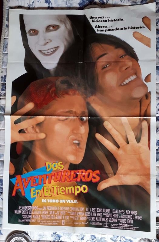 Poster Original "Dos Aventureros en el Tiempo" (Bill & Ted's Bogus Journey) - Keanu Reeves - 1991