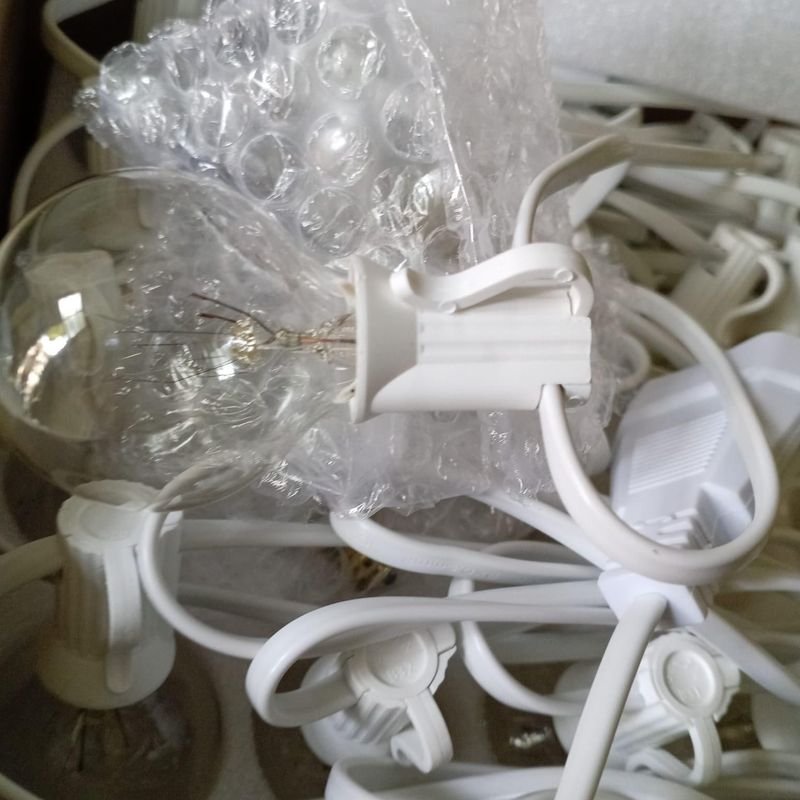 Luces para exteriores, cable blanco, guirnalda de 25 luces - imagen 4